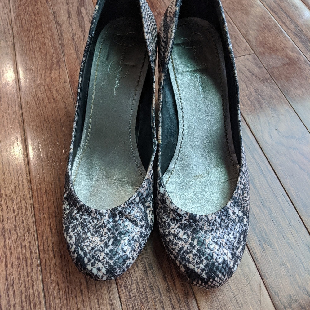 Jessica Simpson snake skin wedges